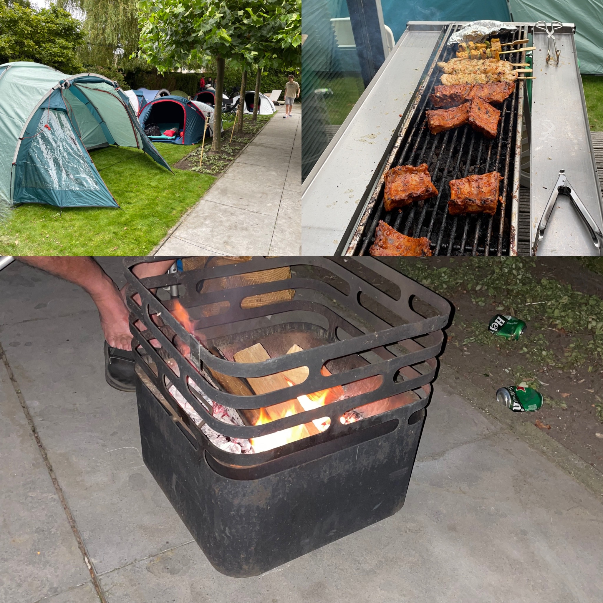 Camping, ribs op de BBQ en een vuurkorf